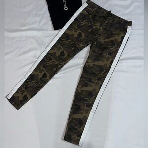 Camouflage Pants with White Stripe